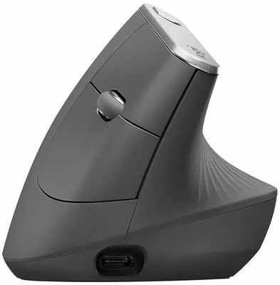 Мышь Logitech MX Vertical, оптическая, беспроводная, USB, черный и черный [910-005451]