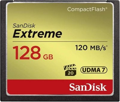 Карта памяти CF Sandisk Extreme 128 ГБ, 120 МБ/с, SDCFXSB-128G-G46, 1 шт.