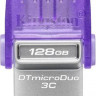 Флешка USB Kingston DataTraveler microDuo 3C 128ГБ, USB3.0, фиолетовый [dtduo3cg3/128gb]