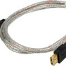 Кабель-удлинитель USB2.0 NingBo USB A(m) - USB A(f), GOLD , 1.8м, прозрачный