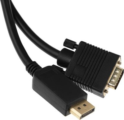 Кабель-переходник видео PREMIER 6-932, DisplayPort (m) - VGA (m) , 5м, GOLD, черный [6-932 5.0]