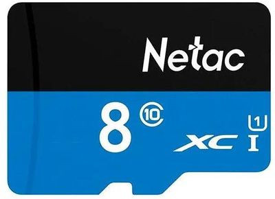 Карта памяти microSDHC NETAC P500 8 ГБ, 80 МБ/с, Class 10, NT02P500STN-008G-S, 1 шт.