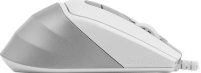 Мышь A4TECH Fstyler FM45S Air, оптическая, проводная, USB, белый и серебристый [fm45s air usb (silver white)]