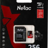 Карта памяти microSDXC UHS-I U3 NETAC P500 Extreme Pro 256 ГБ, 100 МБ/с, Class 10, NT02P500PRO-256G-R, 1 шт., переходник SD