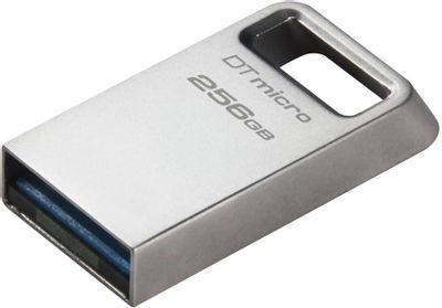 Флешка USB Kingston DataTraveler Micro 256ГБ, USB3.0, серебристый [dtmc3g2/256gb]