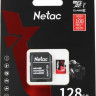 Карта памяти microSDXC UHS-I U3 NETAC P500 Extreme Pro 128 ГБ, 100 МБ/с, Class 10, NT02P500PRO-128G-R, 1 шт., переходник SD