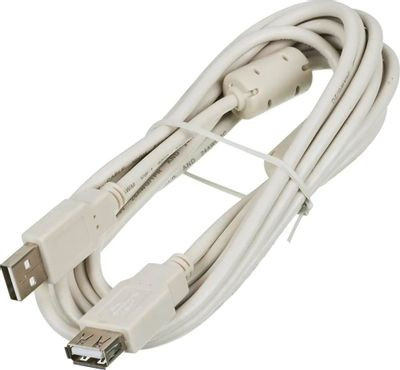 Кабель-удлинитель USB2.0 NingBo USB A(m) - USB A(f), ферритовый фильтр , 3м, блистер