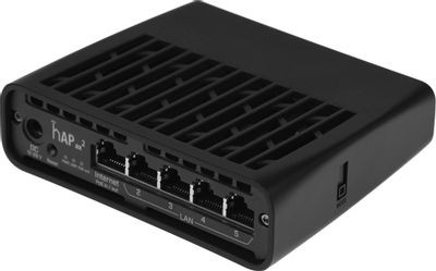 Wi-Fi роутер MIKROTIK hAP ax2, AX1800, черный [c52ig-5haxd2haxd-tc]