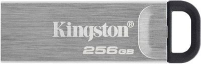 Флешка USB Kingston DataTraveler Kyson 256ГБ, USB3.2, серебристый и черный [dtkn/256gb]