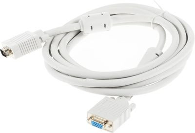 Кабель-удлинитель SVGA NingBo VGA (m) - VGA (f), ферритовый фильтр , 3м, серый