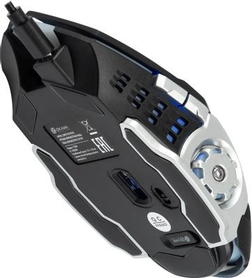 Мышь Oklick 770GW, игровая, оптическая, беспроводная, USB, черный и серебристый
