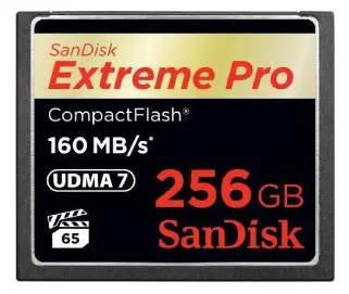 Карта памяти CF Sandisk Extreme Pro 256 ГБ, 160 МБ/с, SDCFXPS-256G-X46, 1 шт.