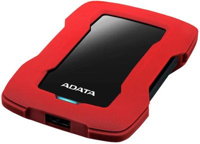 Внешний диск HDD A-Data DashDrive Durable HD330, 2ТБ, красный [ahd330-2tu31-crd]