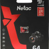 Карта памяти microSDXC UHS-I U3 NETAC P500 Extreme Pro 64 ГБ, 100 МБ/с, Class 10, NT02P500PRO-064G-S, 1 шт., без адаптера