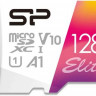 Карта памяти microSDXC UHS-I U1 Silicon Power Elite 128 ГБ, 100 МБ/с, Class 10, SP128GBSTXBV1V20SP, 1 шт., переходник SD