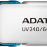 Флешка USB A-Data UV240 64ГБ, USB2.0, белый и голубой [auv240-64g-rwh]