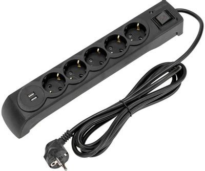 Сетевой фильтр Philips CHP2155BB/51, 3м, черный