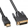 Кабель Buro HDMI (m) - DVI-D (m), GOLD , ферритовый фильтр , 3м [hdmi-19m-dvi-d-3m]