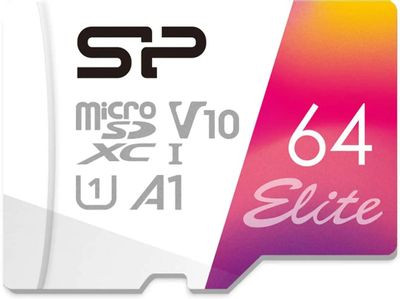 Карта памяти microSDXC UHS-I U1 Silicon Power Elite 64 ГБ, 100 МБ/с, Class 10, SP064GBSTXBV1V20SP, 1 шт., переходник SD