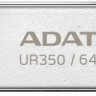 Флешка USB A-Data UR350 64ГБ, USB3.2, серебристый и коричневый [ur350-64g-rsr/bg]