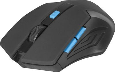 Мышь Defender Accura MM-275, оптическая, беспроводная, USB, черный и синий [52275]
