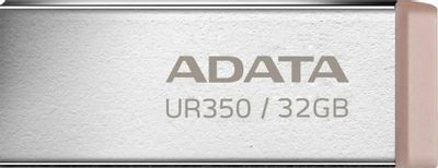 Флешка USB A-Data UR350 32ГБ, USB3.2, серебристый и коричневый [ur350-32g-rsr/bg]