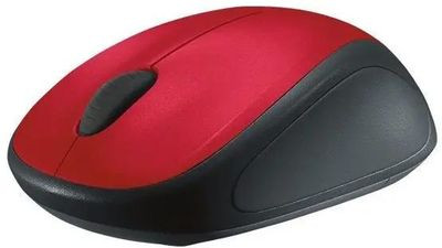 Мышь Logitech M235, оптическая, беспроводная, USB, красный и черный [910-003412]