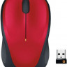 Мышь Logitech M235, оптическая, беспроводная, USB, красный и черный [910-003412]