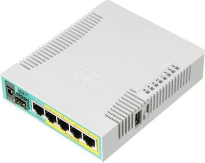 Роутер MIKROTIK hEX PoE, белый [rb960pgs]