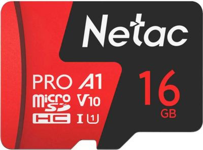 Карта памяти microSDHC UHS-I U1 NETAC P500 Extreme Pro 16 ГБ, 90 МБ/с, Class 10, NT02P500PRO-016G-R, 1 шт., переходник SD
