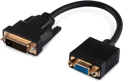 Переходник Buro DVI-D (m) - VGA (f), 0.23м, черный [bu-dvi-vga]