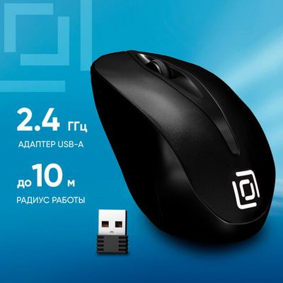 Мышь Oklick 675MW, оптическая, беспроводная, USB, черный [1025915]