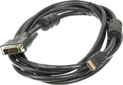Кабель DVI NingBo DVI-D (m) - HDMI (m), GOLD , ферритовый фильтр , 3м