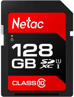 Карта памяти SDXC UHS-I U1 NETAC P600 128 ГБ, 80 МБ/с, Class 10, NT02P600STN-128G-R, 1 шт., без адаптера
