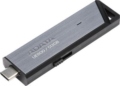 Флешка USB (Type-C) A-Data UE800 512ГБ, USB3.2, серебристый [aeli-ue800-512g-csg]