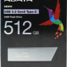 Флешка USB (Type-C) A-Data UE800 512ГБ, USB3.2, серебристый [aeli-ue800-512g-csg]