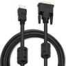 Кабель Buro HDMI (m) - DVI-D (m), GOLD , ферритовый фильтр , 10м, черный [hdmi-19m-dvi-d-10m]