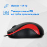 Мышь Oklick 115S, оптическая, проводная, USB, черный и красный [711637]