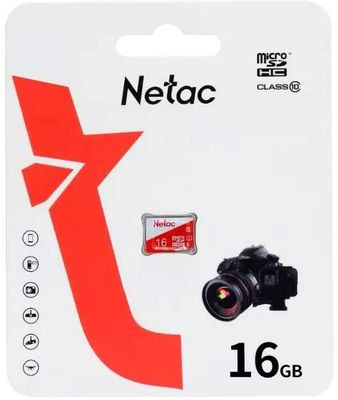 Карта памяти microSDHC UHS-I U1 NETAC P500 Eco 16 ГБ, 90 МБ/с, Class 10, NT02P500ECO-016G-S, 1 шт., без адаптера