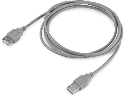 Кабель USB2.0 Buro USB A(m) - USB A(f), 1.8м, блистер, серый [bhp ret usb_af18]