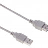 Кабель USB2.0 Buro USB A(m) - USB A(f), 1.8м, блистер, серый [bhp ret usb_af18]