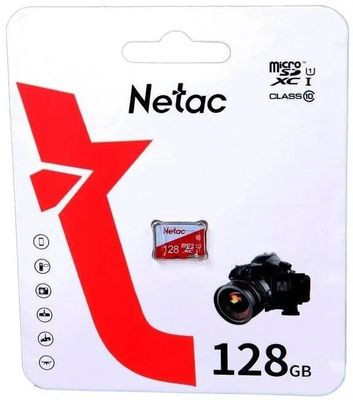 Карта памяти microSDXC UHS-I U1 NETAC P500 Eco 128 ГБ, 90 МБ/с, Class 10, NT02P500ECO-128G-S, 1 шт., без адаптера