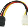Кабель питания PREMIER 6-096-SATA-PS, SATA (прямой) - Molex 8981 (прямой), 0.15м, пакет