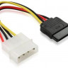 Кабель питания PREMIER 6-096-SATA-PS, SATA (прямой) - Molex 8981 (прямой), 0.15м, пакет