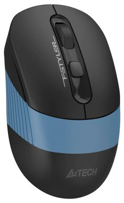 Мышь A4TECH Fstyler FB10C, оптическая, беспроводная, USB, черный и синий [fb10c ash blue]