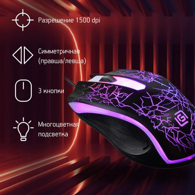 Мышь Oklick 395M SHADOW, игровая, оптическая, проводная, USB, черный [1102286]