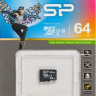 Карта памяти microSDXC UHS-I Silicon Power 64 ГБ, 85 МБ/с, Class 10, SP064GBSTXBU1V10, 1 шт., без адаптера