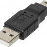 Переходник USB2.0 NingBo mini USB B (m) - USB A(m), черный