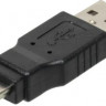 Переходник USB2.0 NingBo mini USB B (m) - USB A(m), черный