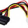 Кабель питания PREMIER 6-096-SATA-PSY, Molex 8981 (прямой) - SATA (прямой), 0.15м, пакет